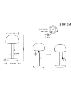 LED-Tischleuchte in Gold/ Weiß - (H)28 x Ø 11 cm
