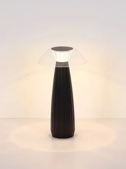 LED-Tischleuchte in Schwarz - (H)28 x Ø 15,4 cm