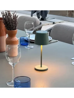 LED-Tischleuchte "Kelly Mini" in Khaki - (H)21,6 x Ø 8,2 cm