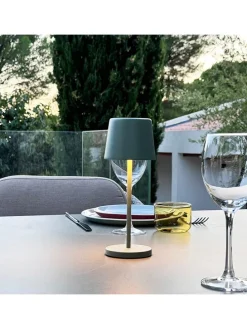 LED-Tischleuchte "Kelly Mini" in Khaki - (H)21,6 x Ø 8,2 cm