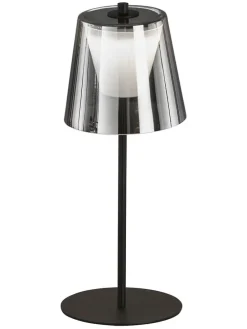 LED-Tischleuchte "Marbella" in Schwarz - (H)35 x Ø 14 cm