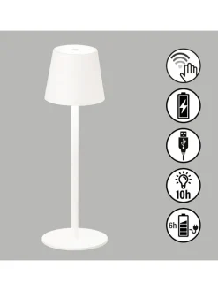 LED-Tischleuchte "Tropea" in Weiß - (H)38 x Ø 12 cm