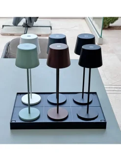 LED-Tischleuchten-Indunktionstablett in Schwarz - (B)47 x (H)29 x (T)4,1 cm