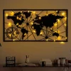 LED-Wanddekor "World Map" - (B)120 x (H)60 cm