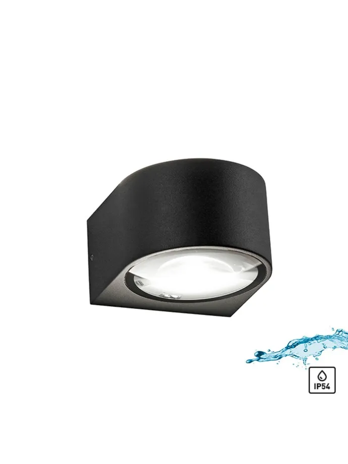 LED-Wandleuchte in Schwarz - (H)6,8 x Ø 11