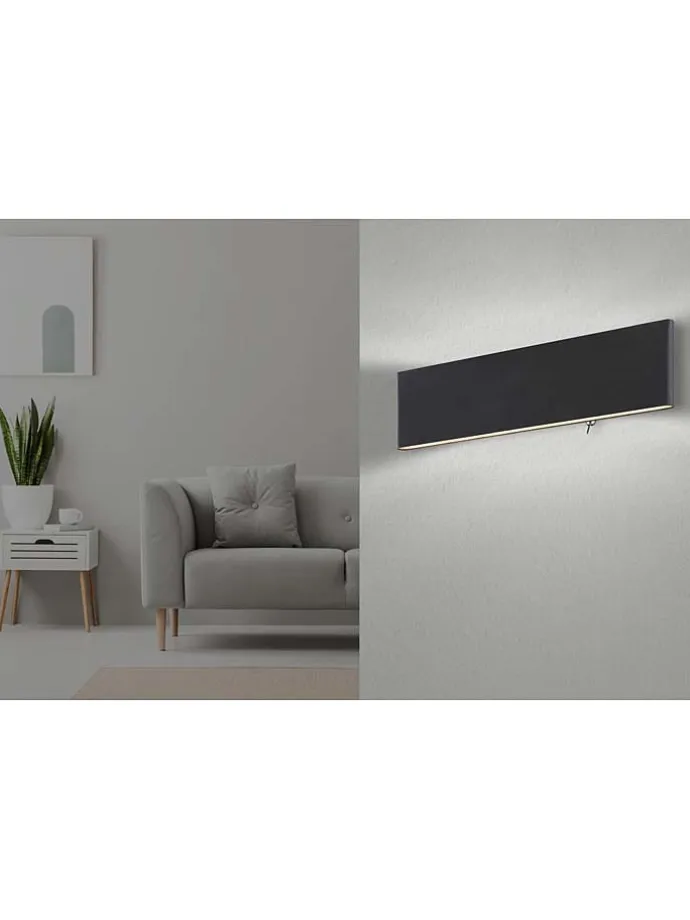 LED-Wandleuchte "Siegfried" in Schwarz - (B)29,5 x (H)8 cm