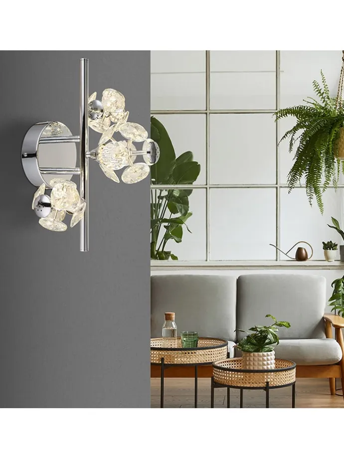 LED-Wandleuchte "Virina" in Silber - (B)41 x (H)27 x (T)33 cm