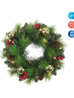 LED-Weihnachtskranz "Noel" in Grün - Ø 35 cm