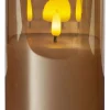 LED-Windlicht "Flamme" in Gold - (H)12,5 x 9 cm