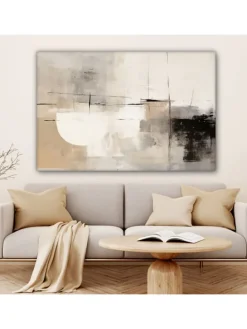 Leinwand bilder Abstrakte Kunst weiß schwarz (BxH)