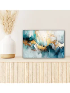 Leinwand bilder Abstrakte Kunst gold blau (BxH)
