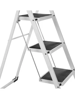 Leiter in Silber/ Schwarz - (B)46,5 x (H)105 x (T)74,5 cm