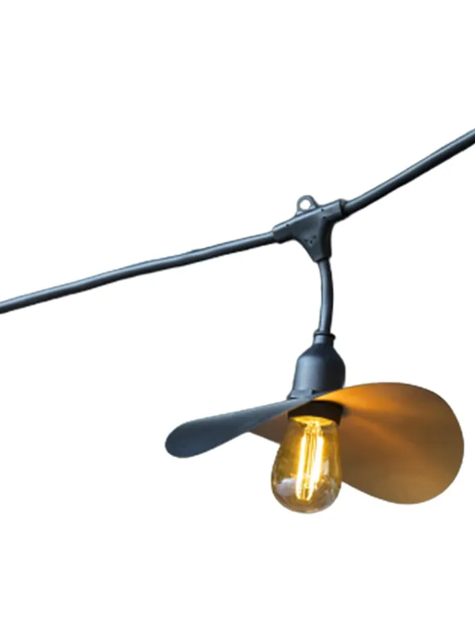 Lichtergirlande "Hat" in Schwarz - (L)600 cm