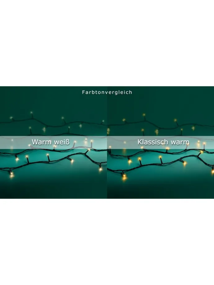 Lichterkette BASIC 120 LED 9 m, schwarzes Kabel in warm weiß