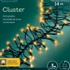 Lichterkette CLUSTER 1512 LED 14 m, schwarzes Kabel in klassisch warm