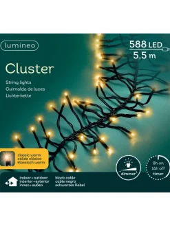 Lichterkette CLUSTER 588 LED 5,5 m, schwarzes Kabel in klassisch warm
