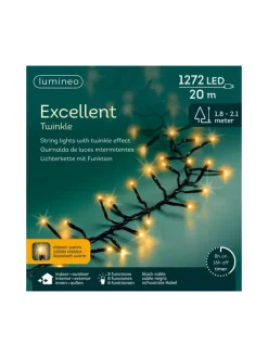 Lichterkette EXCELLENT TWINKLE 1272 LED 20 m, schwarzes Kabel in klassisch warm