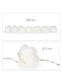 Lichterkette Rosen in Weiß - (L)3,3 m