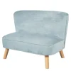 Lil Sofa' Kindercouch, bequem, Holzfüße & Samtstoff Sky/Hellblau