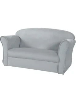 Lil Sofa' Kindercouch mit Armlehnen, Samtstoff Silbergrau