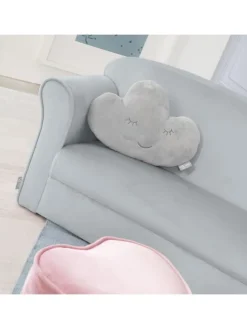 Lil Sofa' Kindercouch mit Armlehnen, Samtstoff Silbergrau