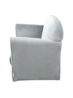 Lil Sofa' Kindercouch mit Armlehnen, Samtstoff Silbergrau