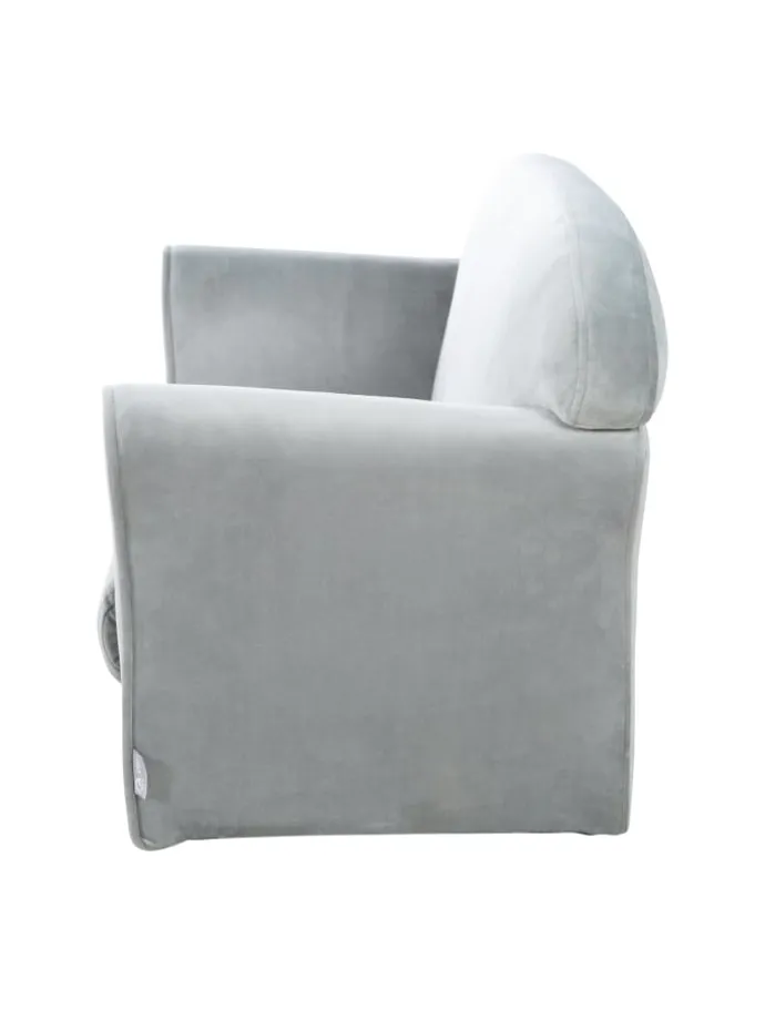 Lil Sofa' Kindercouch mit Armlehnen, Samtstoff Silbergrau
