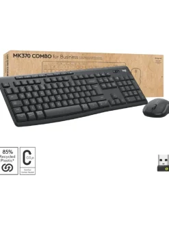 Logitech Kabelloses Tastatur-Maus-Set MK370 Reichweite bis 10 m in Schwarz
