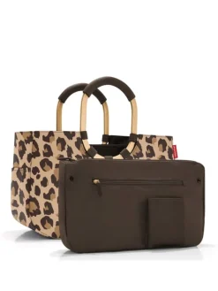 loopshopper M / Shopper 40 cm (teddy leo olive) in frame leo macchiato