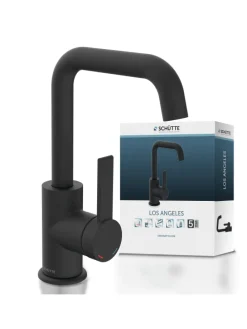 LOS ANGELES Waschtischarmatur, Schwarz matt