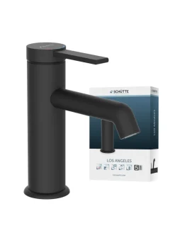 LOS ANGELES Waschtischarmatur, Schwarz matt