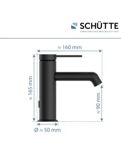 LOS ANGELES Waschtischarmatur, Schwarz matt