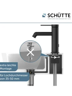 LOS ANGELES Waschtischarmatur, Schwarz matt