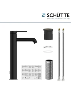 LOS ANGELES Waschtischarmatur, Schwarz matt, für Aufsatzwaschbecken