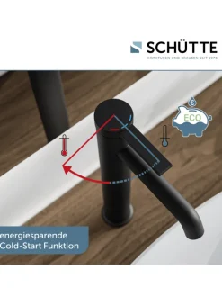 LOS ANGELES Waschtischarmatur, Schwarz matt, für Aufsatzwaschbecken