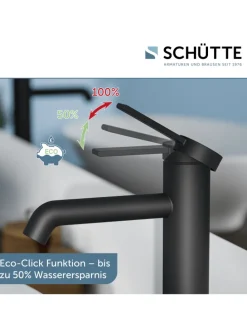 LOS ANGELES Waschtischarmatur, Schwarz matt, für Aufsatzwaschbecken