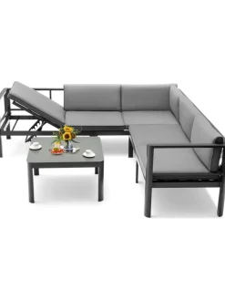 Lounge-Set für 4-5 Personen in Grau