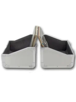 LP DJ Plattenkoffer für 80 Schallplatten/Vynil in silber