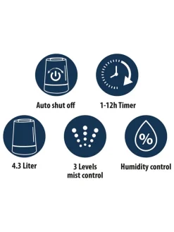 Luftbefeuchter in Schwarz - (H)32 cm