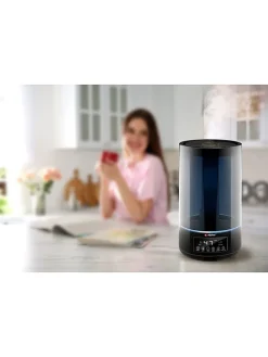 Luftbefeuchter in Schwarz - (H)32 cm