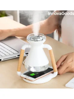 Luftbefeuchter in Weiß/ Natur - (B)15 x (H)17 x (T)11 cm