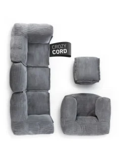 LUMALAND Modulares Basic Set (5-tlg.) aus der Cord-Reihe - Bezug soft & waschbar