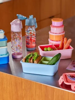 Lunchbox in Rosa/ Rot - (B)21 x (H)7,5 x (T)14 cm