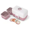 Lunchbox in Weiß/ Rosa - 800 ml