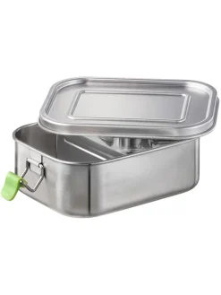 Lunchbox "M" in Silber - (B)18,5 x (H)13,5 x (T)6,5 cm