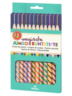 Magische Jumbo-Buntstifte in Bunt - 12 Stück - ab 3 Jahren