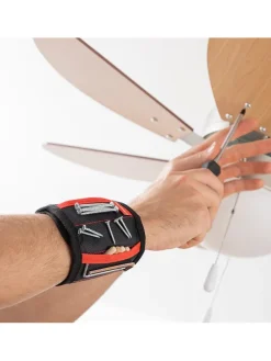 Magnetisches Heimwerkerarmband in Schwarz/ Rot