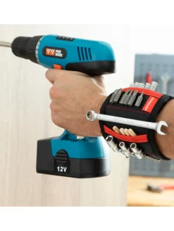 Magnetisches Heimwerkerarmband in Schwarz/ Rot