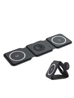 Magnetisches 3-in-1-Ladegerät in Schwarz