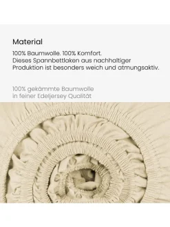 Mako-Jersey-Spannbettlaken in Creme